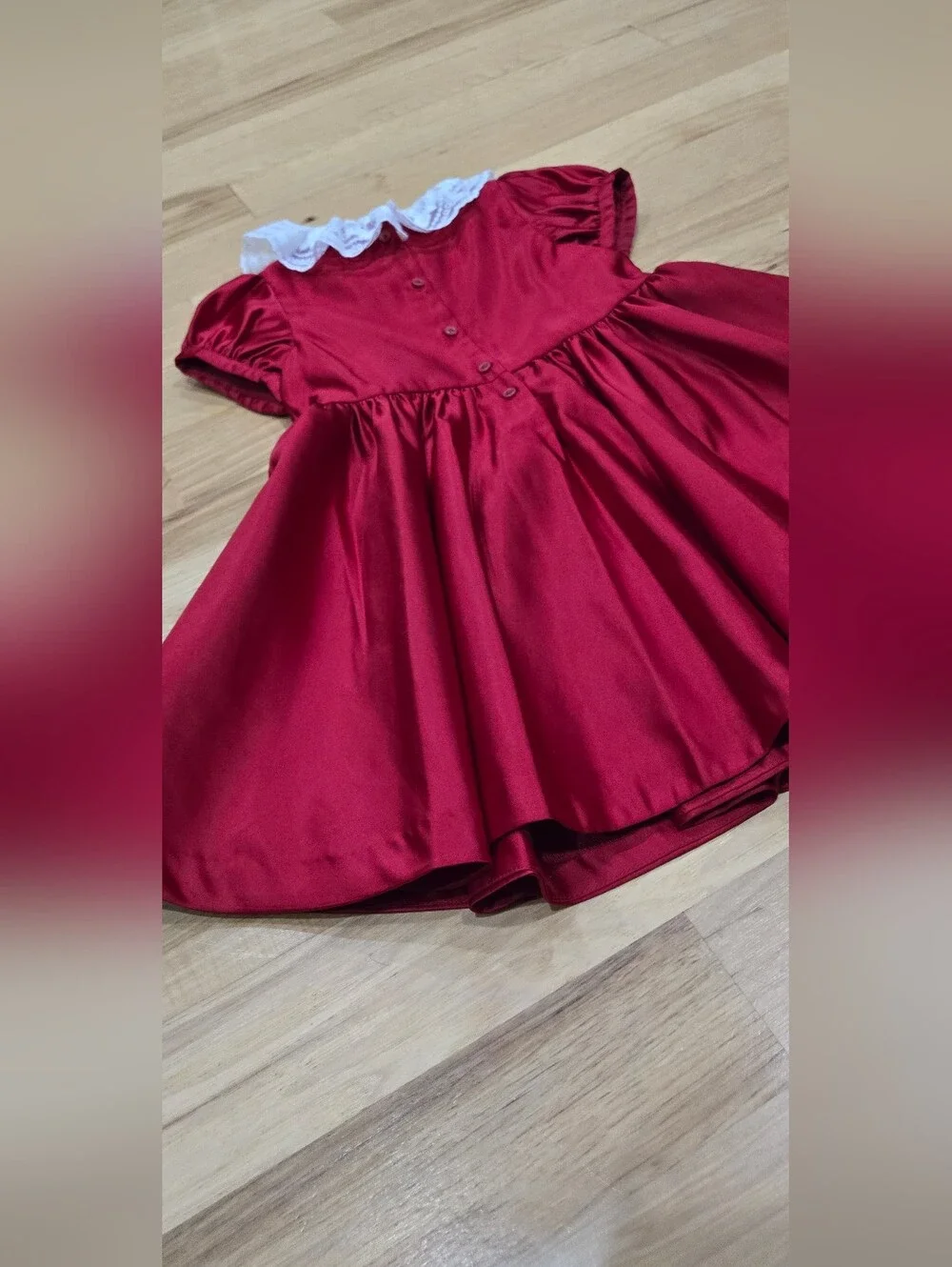 Janie And Jack X American Girl Red Party Dress with White Lace Trim Size 7